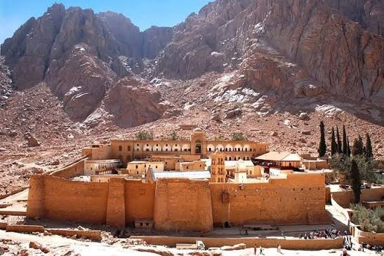 The walls of St Catherine's Monastery at the foot of Mount Sinai
