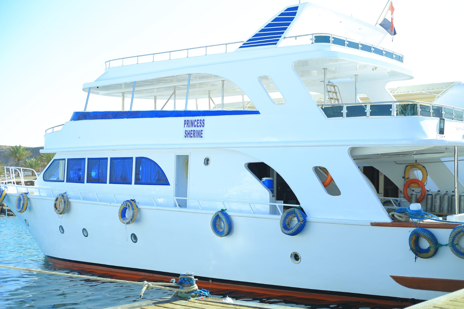 Princess Sherine boat exterior docked at Sharm El Sheikh marina